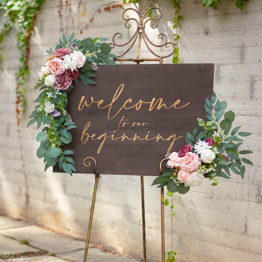 4 Flower Decor Pieces in Dusty Rose & Cream from Lings Moment